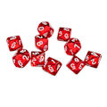 Miniatyrbillede 1 af 5: 10 stk Gennemsigtige Polyhedriske D10 Multifarvede Terninger Spil Party Pub Forbrugsvarer Gave Red 10pcs