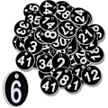 Pikkukuva 1 / 5: Mustat numerotunnisteet 1-50 Muoviset numeroituvat merkit Muoviset pöytänumerot Numeroitu