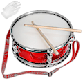 Miniatyrbilde 2 av 2: Marsj Trommesett Snare Tromme Barnetromme Musikk Instrument Med Trommestikker Trommebelte Og Seremonielle Hansker