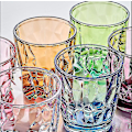 Miniatyrbilde 2 av 5: 330/420/470 ml fargede plastkopper gjenbrukbare drikkeglass til piknikfest 6 sett 330ml
