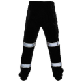 Pikkukuva 2 / 2: Aikuisten turvallisuus työhousut Hi Vis Viz näkyvyys joustava vyötärö hikihousut (FMY) Black 3XL