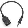USB til Jack-adapter, USB 2.0 til 3,5 mm han-hjælpestereo-lydstikkonverter, USB-stikforbindelseskabel til musik, egnet til bilradio, lyd C