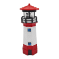 Miniatyrbild 4 av 5: LED Solcellsdriven Fyrtornssensor Beacon Roterande Lampa Staty Trädgård UtomhusbelysningBY Red
