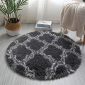 Miniatyrbild 1 av 4: Runda Mattor Mjuka Bekväma Fluffiga Shaggy Hög Högen Matta För Vardagsrum Sovrum Grey Lantern Diameter 100cm