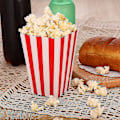 Pikkukuva 3 / 5: 50 kpl Popcorn-laatikot Punainen ja Valkoinen Raidoilla, Pienet Paperiset Makeisraskat, Retro