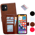 Miniatyrbillede 1 af 10: iPhone 12 - PU Læderpung Etui Vit