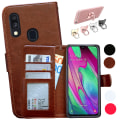 Miniatyrbillede 1 af 10: Samsung Galaxy A40 - PU Læder Pung Etui Vit