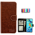 Miniatyrbillede 1 af 3: Huawei P30 Pro - PU Læder Pung Etui Brun