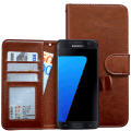 Miniatyrbillede 2 af 10: Komfort & Beskyttelse Galaxy S7 Edge - Læder Etui & Pung + Til Brun