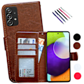 Miniatyrbillede 1 af 10: Samsung Galaxy A04s - PU Læder Pung Etui Brun