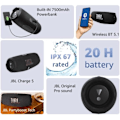 Miniatyrbild 2 av 8: JBL Charge 5 - Bärbar Bluetooth-högtalare med Djup Bas IP67 Va Svart