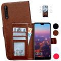 Pikkukuva 1 / 7: Huawei P20 Pro - PU nahkainen lompakkokotelo + näytönsuoja Brun