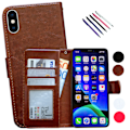 Pikkukuva 1 / 10: iPhone Xs Max - Nahkakotelo / Lompakko Svart