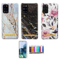 Miniatyrbillede 1 af 7: Samsung Galaxy S20 Plus - Beskyttelse af etui Blomster / Marmor Svart