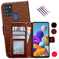 Miniatyrbillede 1 af 9: Beskyt din Samsung A21s - Læder etui! Svart