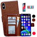 Pikkukuva 1 / 10: iPhone Xs Max - Nahkakotelo / Lompakko Vit