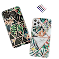 Miniatyrbillede 1 af 4: iPhone 12 Pro Max - Geometrisk Blomster Etui Svart