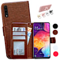 Miniatyrbillede 1 af 10: Samsung Galaxy A50 - PU Læder Pung Etui Svart