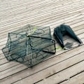 Miniatyrbillede 9 af 10: Sammenklappelig fiskenet fisk rejer krabbe agn kaste net mesh fælde 6 H