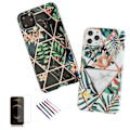 Miniatyrbillede 1 af 4: iPhone 11 Pro - Geometrisk Blomster Etui Svart