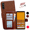 Miniatyrbillede 1 af 10: Sony Xperia 10 II - PU Læder Pung Etui Svart