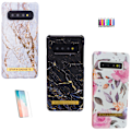 Miniatyrbillede 1 af 8: Samsung Galaxy S10 - Etui Beskyttelse Marmor / Rose Svart