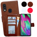 Miniatyrbillede 1 af 10: Samsung Galaxy A40 - PU Læder Pung Etui Svart