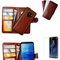 Miniatyrbillede 1 af 5: Glat læderetui til Galaxy S9 - Læder og magnetisk Svart
