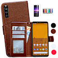 Miniatyrbillede 1 af 10: Sony Xperia 10 II - PU Læder Pung Etui Svart