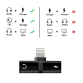 Miniatyrbild 3 av 3: iPhone XR/Xs Max/XS/X/8/7 Dual/Dubbelingång Adapter Rosa