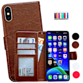Pikkukuva 1 / 10: iPhone Xs Max - PU nahkainen lompakkokotelo Svart