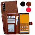 Miniatyrbillede 1 af 10: Sony Xperia 10 II - PU Læder Pung Etui Svart