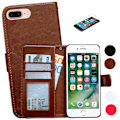 Miniatyrbillede 1 af 10: iPhone 7 Plus / 8 Plus - PU Læder Pung Etui Brun
