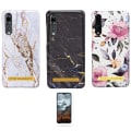Miniatyrbillede 1 af 7: Huawei P20 Pro - Etui Beskyttelse Blomster / Marmor Svart