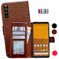 Miniatyrbillede 1 af 10: Sony Xperia 10 II - PU Læder Pung Etui Svart