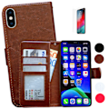 Pikkukuva 1 / 10: iPhone Xs Max - PU Nahkainen Lompakkokotelo Vit