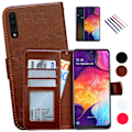 Miniatyrbillede 1 af 10: Samsung Galaxy A50 - PU Læder Pung Etui Svart
