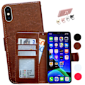 Pikkukuva 1 / 10: iPhone Xs Max - Nahkakotelo / Lompakko Svart