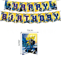 Pikkukuva 5 / 5: Batman-teemainen syntymäpäiväjuhlan koristelu, supersankarijuhlatarvikesarja, johon sisältyy onnittelukortti, kakku-/kuppikakkukoristeet, ilmapallot, riippuvat pyörteet