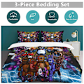 Miniatyrbilde 5 av 5: x194 Five Nights At Freddy'S Dynetrekk Mikrofiber Sengetøy Sett 3D Trykt Lettvekt 3-delt Dynesett, 1 Dynetrekk Og 2 Putetrekk 200x200cm 78x78in