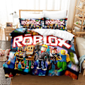 Miniatyrbilde 1 av 3: R09 Roblox 3D-trykt sengetøysett dynetrekk putevar barnas gave AU single 140x210cm