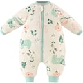 Miniatyrbilde 1 av 5: Baby sovepose for gutter og jenter, avtakbar erme med ben, bomulls-pyjamas, glidelås-drakter, heldrakt, vinter-sovedrakt 6-18 måneder, gul (3,5 Tog) L Yellow