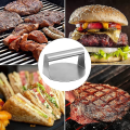 Miniatyrbild 5 av 5: Hamburgerpress, kraftig köttpress 5,51 tum rostfritt stål nonstick hamburgerpress uppgraderad version rund baconpress köttpress press för panini