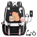 Capybara Student Ryggsekk med USB-ladeport M002