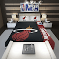 Miniatyrbild 2 av 5: v4335 Påslakanset Miami Heat NBA Basketboll Täcke Set Doona Örngott Mjuka Hemtextilier Sängkläder IU4335 135x200cm 53x78in