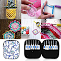 Miniatyrbild 4 av 5: Clover virknålsset 16 st med bärbar väska för DIY handstickning konst för älskare (blå) Blue