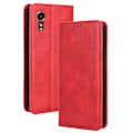 Pikkukuva 1 / 5: Samsung Galaxy Xcover 7 -lompakko-kotelo PU-nahasta, seisova, retro - Red Style D Samsung Galaxy Xcover