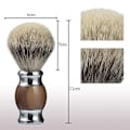 Miniatyrbilde 2 av 4: 100% Silvertip Badger Hårbarberbørste, Håndlaget Barberbørste Med Fint Harpikshåndtak Og Rustfritt Stålbase (svart) Brown
