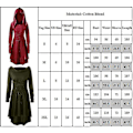Miniatyrbillede 3 af 3: Womens Gothic Hooded Robe Lace Up Vintage Goth Pullover Lang Hoodie Kjole Kappe
