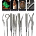 Miniatyrbild 3 av 5: 10-pack med olika minidiamantfilset, runda, fyrkantiga, platta nålar för metalljuvelerare, glas, trä, snideri, hantverk 3x140mm Cisea Hy